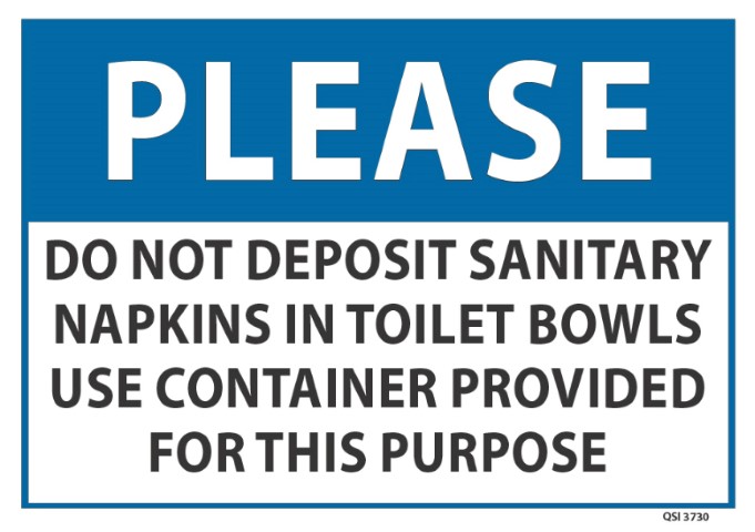 Please Do not deposit Sanitary napkins... 340x240mm - Shop Online for ...